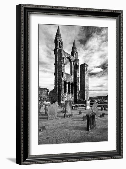 Scotland, St. Andrews, Old Cathedral, Ruin, B / W-Thomas Ebelt-Framed Photographic Print