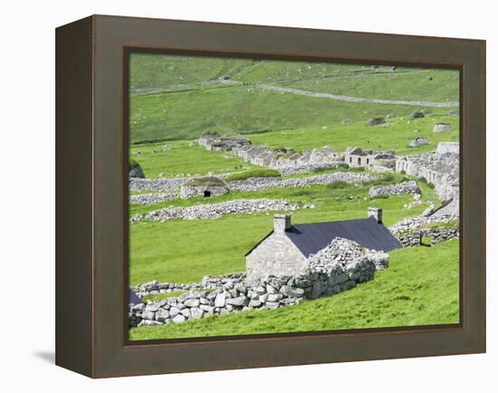 Scotland, St Kilda Islands, Hirta Island, Abandoned Settlement-Martin Zwick-Framed Premier Image Canvas