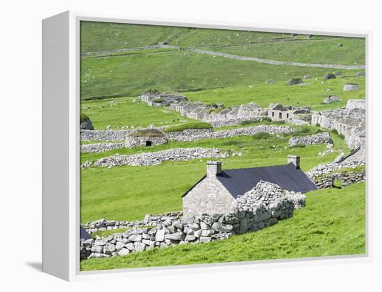 Scotland, St Kilda Islands, Hirta Island, Abandoned Settlement-Martin Zwick-Framed Premier Image Canvas