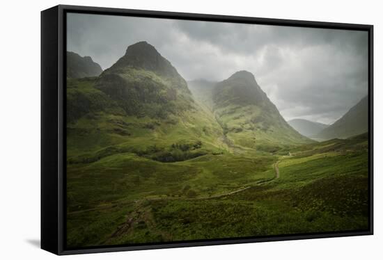Scotland The Road To Glencoe By The Three Sisters-Philippe Manguin-Framed Stretched Canvas