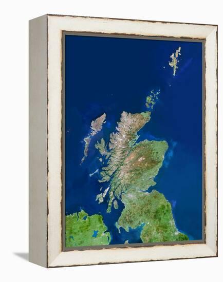 Scotland, UK, Satellite Image-PLANETOBSERVER-Framed Premier Image Canvas