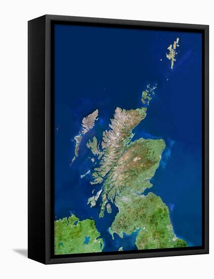 Scotland, UK, Satellite Image-PLANETOBSERVER-Framed Premier Image Canvas