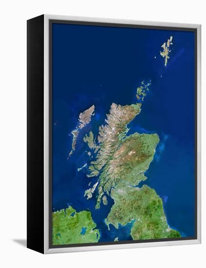 Scotland, UK, Satellite Image-PLANETOBSERVER-Framed Premier Image Canvas