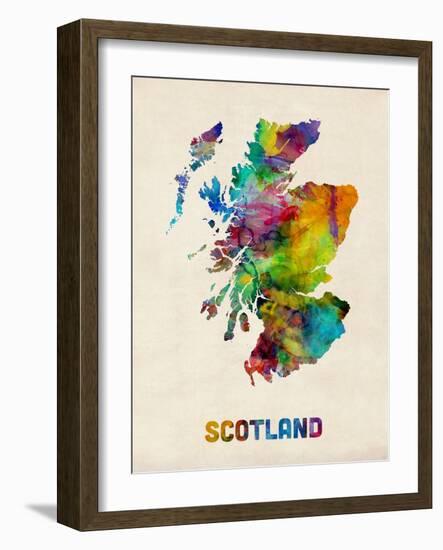 Scotland Watercolor Map-Michael Tompsett-Framed Art Print