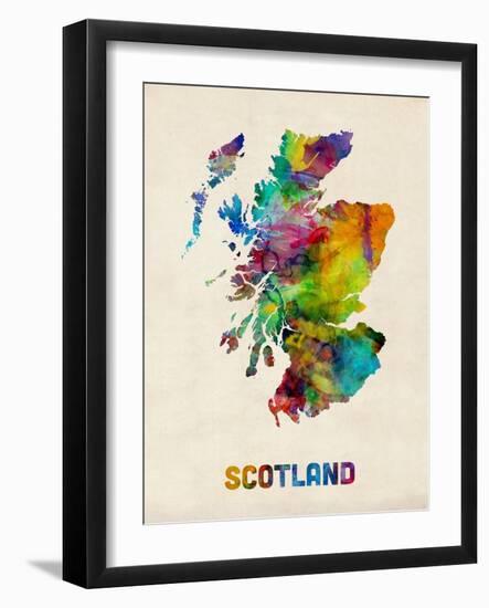 Scotland Watercolor Map-Michael Tompsett-Framed Art Print