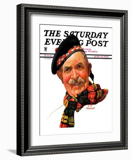 "Scotsman," Saturday Evening Post Cover, June 23, 1934-J.F. Kernan-Framed Giclee Print