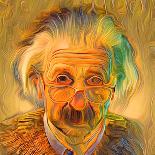 Albert Einstein, 2022 (Digital Painting)-Scott J Davis-Giclee Print
