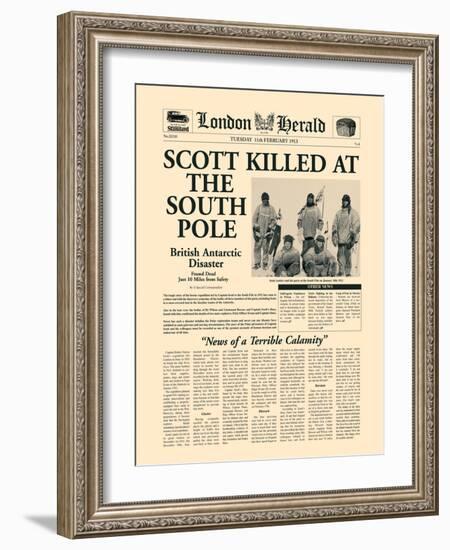 Scott Killed at the South Pole-The Vintage Collection-Framed Art Print