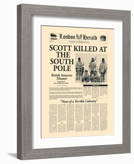 Scott Killed at the South Pole-The Vintage Collection-Framed Art Print