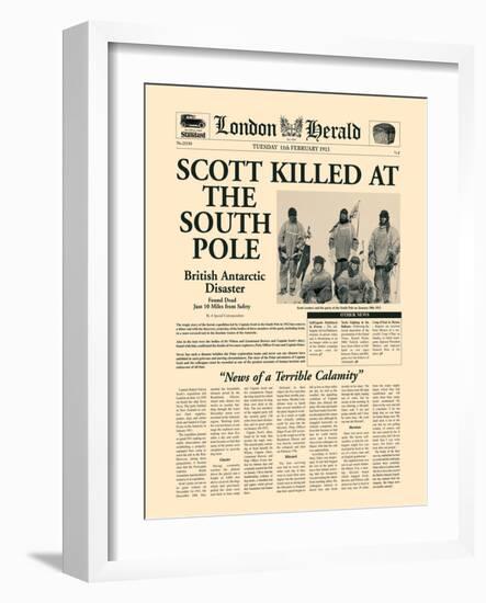 Scott Killed at the South Pole-The Vintage Collection-Framed Art Print