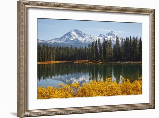 Scott Lake with Sister Mts, Willamette National Forest Oregon, USA-Jamie & Judy Wild-Framed Photographic Print