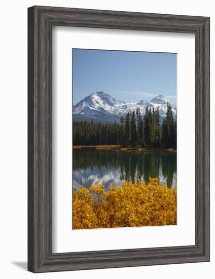 Scott Lake with Sister Mts, Willamette National Forest Oregon, USA-Jamie & Judy Wild-Framed Photographic Print
