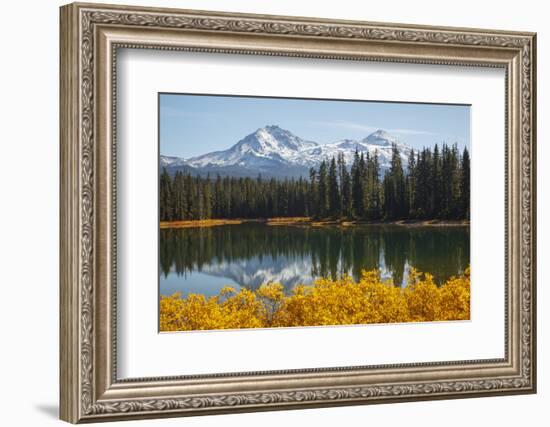 Scott Lake with Sister Mts, Willamette National Forest Oregon, USA-Jamie & Judy Wild-Framed Photographic Print