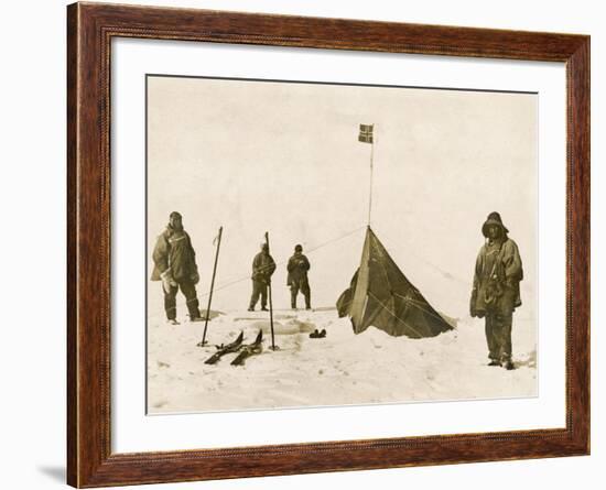 Scott's Team Arrive at the South Pole to Find That Amundsen's Crew Have Beaten Them to It-null-Framed Photographic Print