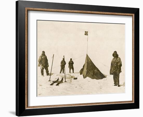 Scott's Team Arrive at the South Pole to Find That Amundsen's Crew Have Beaten Them to It-null-Framed Photographic Print