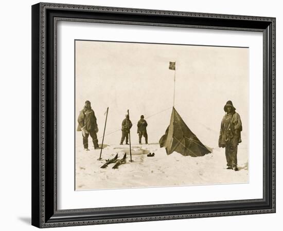 Scott's Team Arrive at the South Pole to Find That Amundsen's Crew Have Beaten Them to It-null-Framed Photographic Print