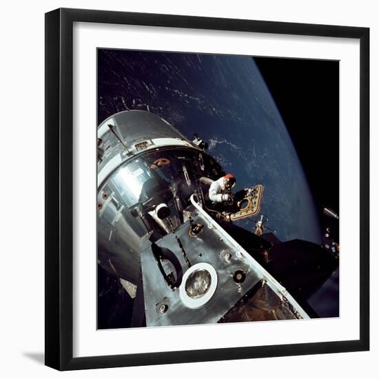 Scott Stands in the Open Hatch of the Apollo 9 Command Module Gumdrop, 1969-null-Framed Photographic Print