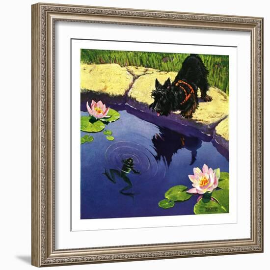 "Scottie and Frog,"August 1, 1935-Nelson Grofe-Framed Giclee Print