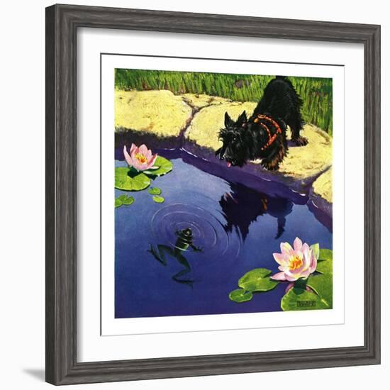 "Scottie and Frog,"August 1, 1935-Nelson Grofe-Framed Giclee Print