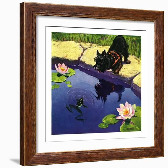 "Scottie and Frog,"August 1, 1935-Nelson Grofe-Framed Giclee Print