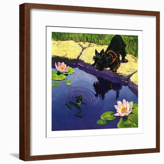 "Scottie and Frog,"August 1, 1935-Nelson Grofe-Framed Giclee Print