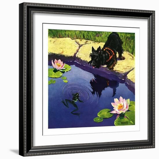 "Scottie and Frog,"August 1, 1935-Nelson Grofe-Framed Giclee Print