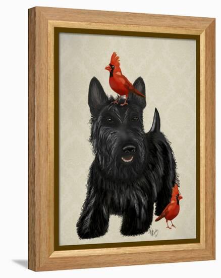 Scottie Dog and Red Birds-Fab Funky-Framed Stretched Canvas