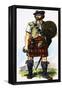Scottish Highlander of the 1745 Jacobite Uprising-Dan Escott-Framed Premier Image Canvas