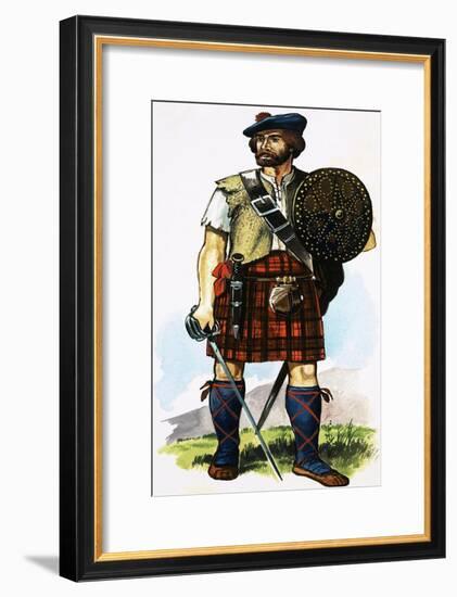 Scottish Highlander of the 1745 Jacobite Uprising-Dan Escott-Framed Giclee Print