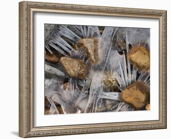 Scottish Highlands, Glencoe, Frozen Rocks in a Riverbed Below the Buachaille Etive Mor, Scotland-Paul Harris-Framed Photographic Print