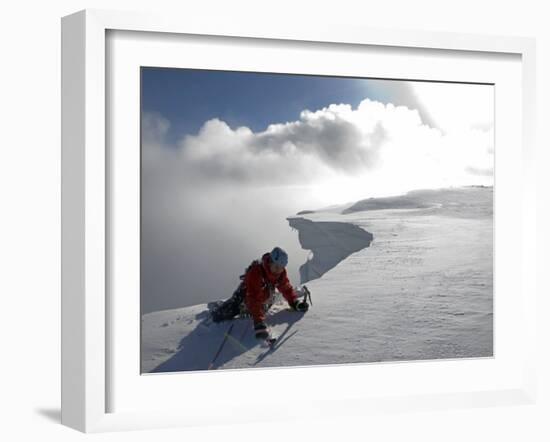 Scottish Highlands, Glencoe, Ice Climbing on the Cliffs of Aonach Mor, Scotland-Paul Harris-Framed Photographic Print