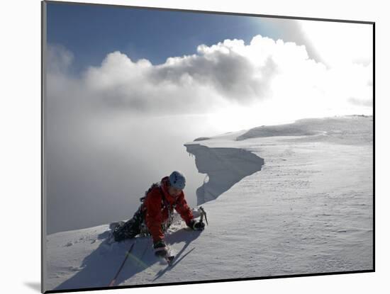 Scottish Highlands, Glencoe, Ice Climbing on the Cliffs of Aonach Mor, Scotland-Paul Harris-Mounted Photographic Print