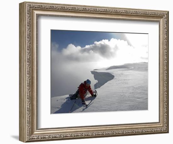 Scottish Highlands, Glencoe, Ice Climbing on the Cliffs of Aonach Mor, Scotland-Paul Harris-Framed Photographic Print