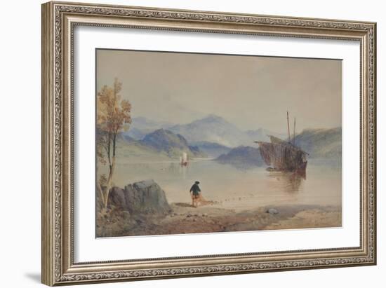 Scottish Loch, 1841 (Watercolour)-Thomas Miles Richardson-Framed Giclee Print