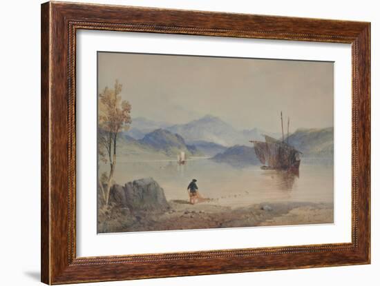 Scottish Loch, 1841 (Watercolour)-Thomas Miles Richardson-Framed Giclee Print