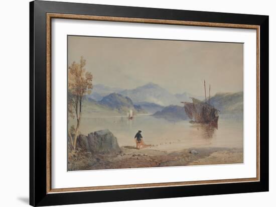 Scottish Loch, 1841 (Watercolour)-Thomas Miles Richardson-Framed Giclee Print