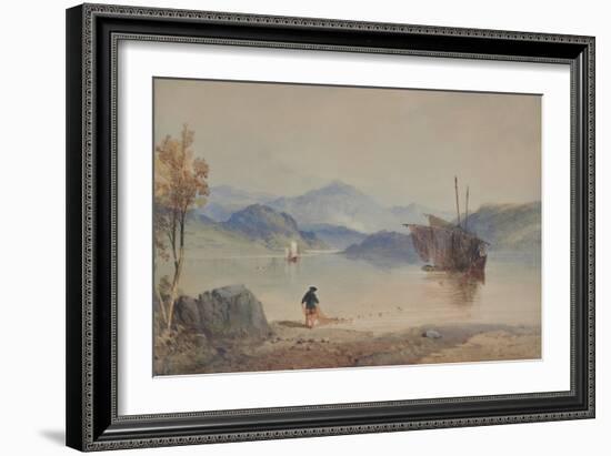 Scottish Loch, 1841 (Watercolour)-Thomas Miles Richardson-Framed Giclee Print