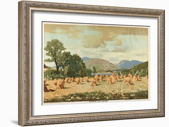 Scottish Oat Harvest, from the Series 'Home Countries First'-George Houston-Framed Giclee Print