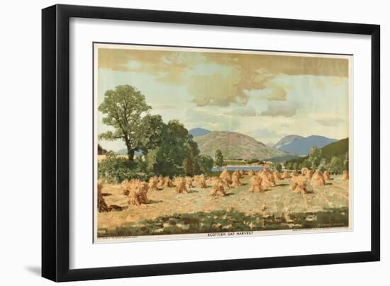 Scottish Oat Harvest, from the Series 'Home Countries First'-George Houston-Framed Giclee Print