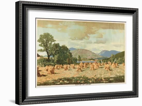 Scottish Oat Harvest, from the Series 'Home Countries First'-George Houston-Framed Giclee Print