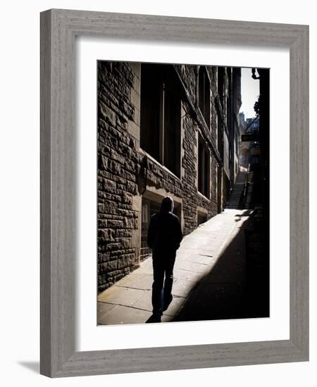 Scottish Street with Male Figure-Craig Roberts-Framed Photographic Print