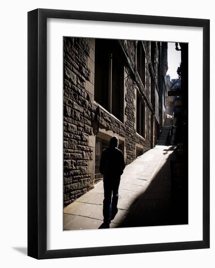 Scottish Street with Male Figure-Craig Roberts-Framed Photographic Print