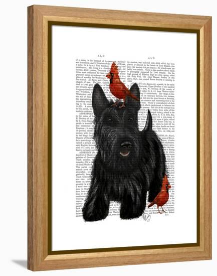 Scottish Terrier and Birds-Fab Funky-Framed Stretched Canvas