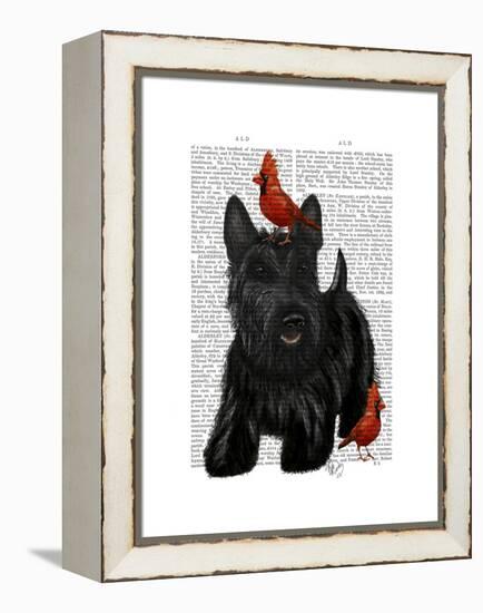 Scottish Terrier and Birds-Fab Funky-Framed Stretched Canvas