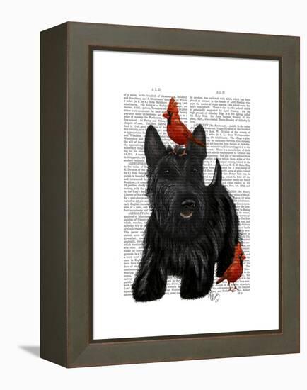 Scottish Terrier and Birds-Fab Funky-Framed Stretched Canvas