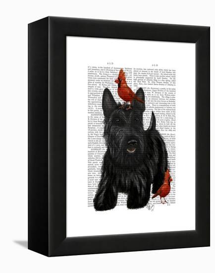 Scottish Terrier and Birds-Fab Funky-Framed Stretched Canvas