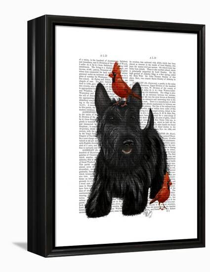 Scottish Terrier and Birds-Fab Funky-Framed Stretched Canvas