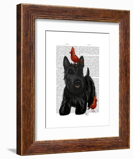 Scottish Terrier and Birds-Fab Funky-Framed Art Print