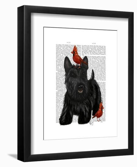 Scottish Terrier and Birds-Fab Funky-Framed Art Print