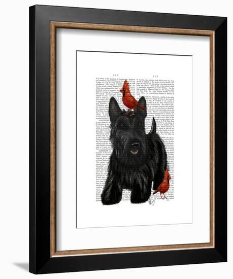 Scottish Terrier and Birds-Fab Funky-Framed Art Print